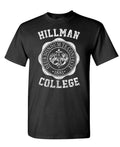 Hillman College Crest — Black T-Shirt — front