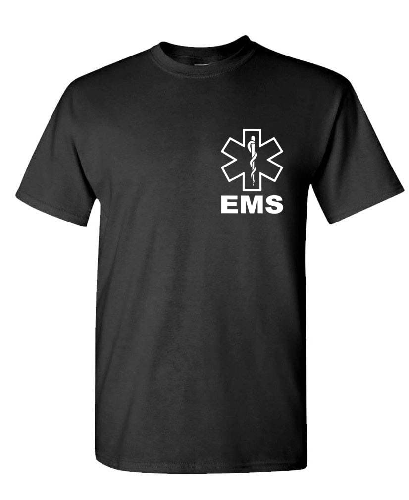 EMS Star of Life — Black T-Shirt — back 2