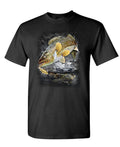 Jumping Walleye — Black T-Shirt — front