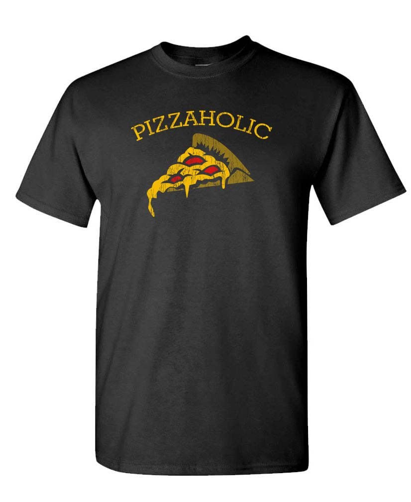 Pizzaholic — Black T-Shirt — front