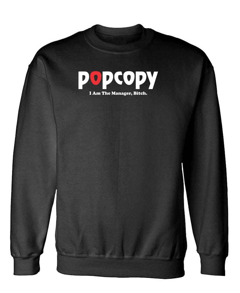 Popcopy — Black Sweatshirt — front