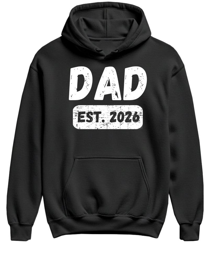 Dad Established 2026 — Black Hoodie — front