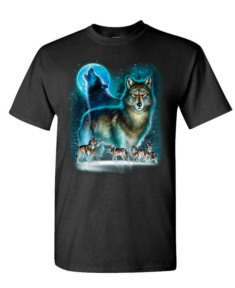 Wolf Moon — Black T-Shirt — front