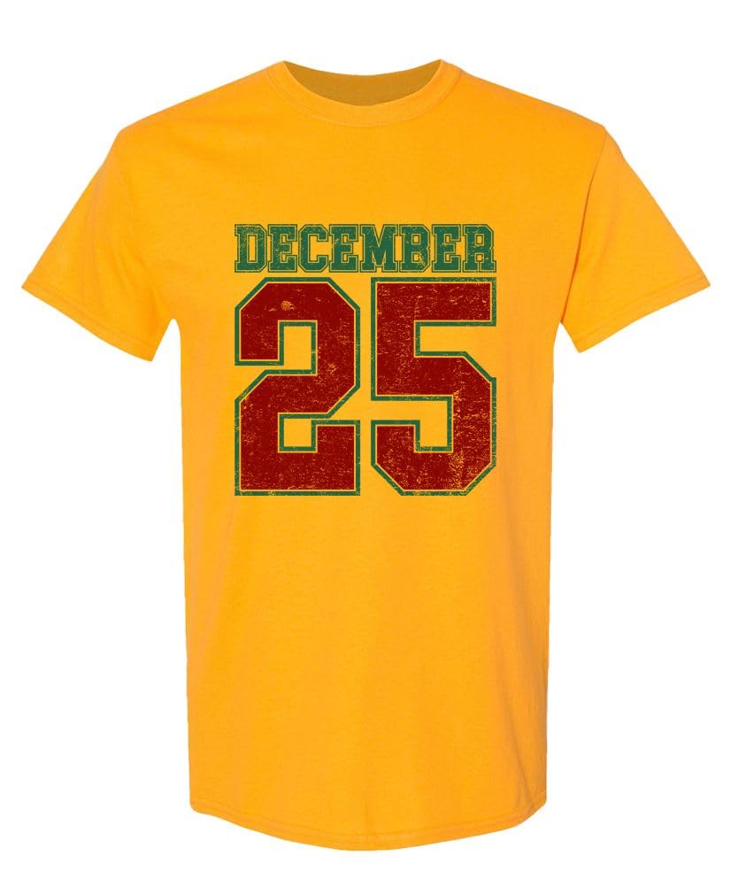 December 25 Red Jersey — Gold T-Shirt — front
