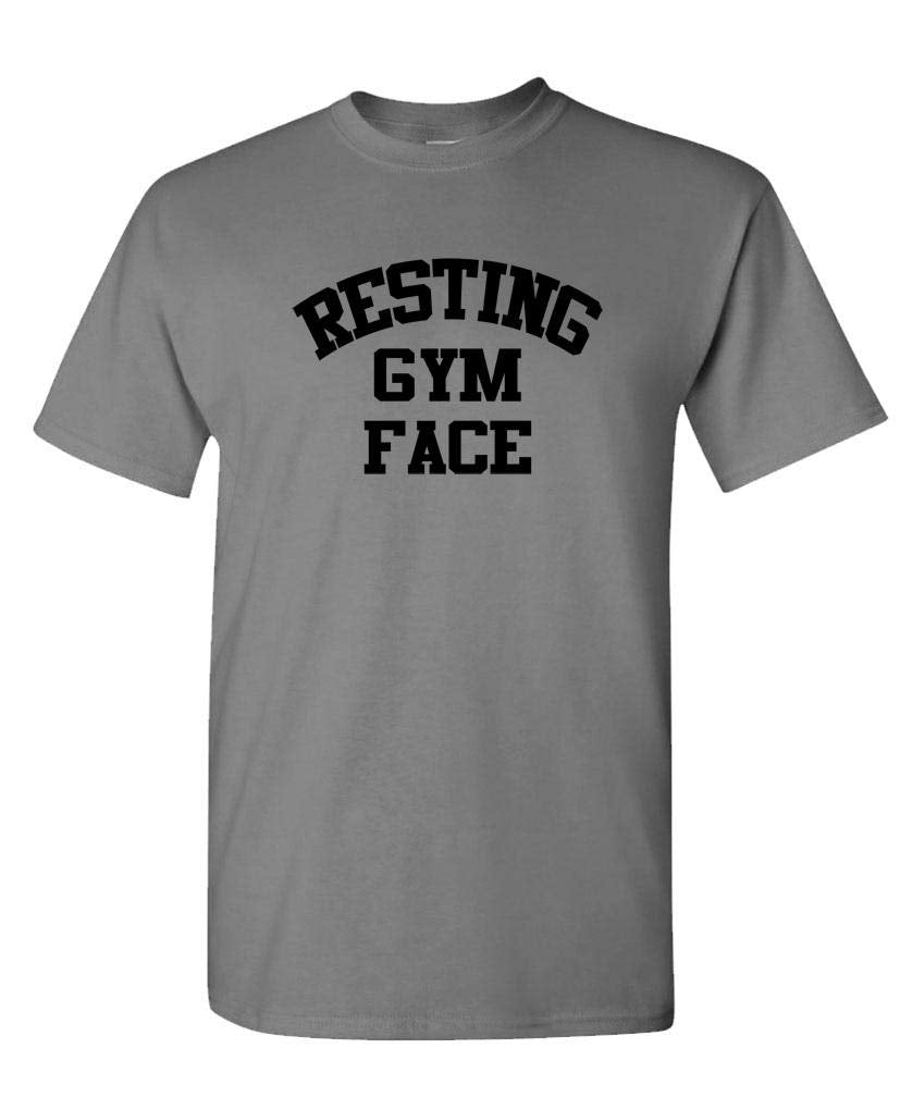Resting Gym Face — Charcoal T-Shirt — front