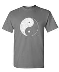 Yin Yang Distressed Symbol — Charcoal T-Shirt — front