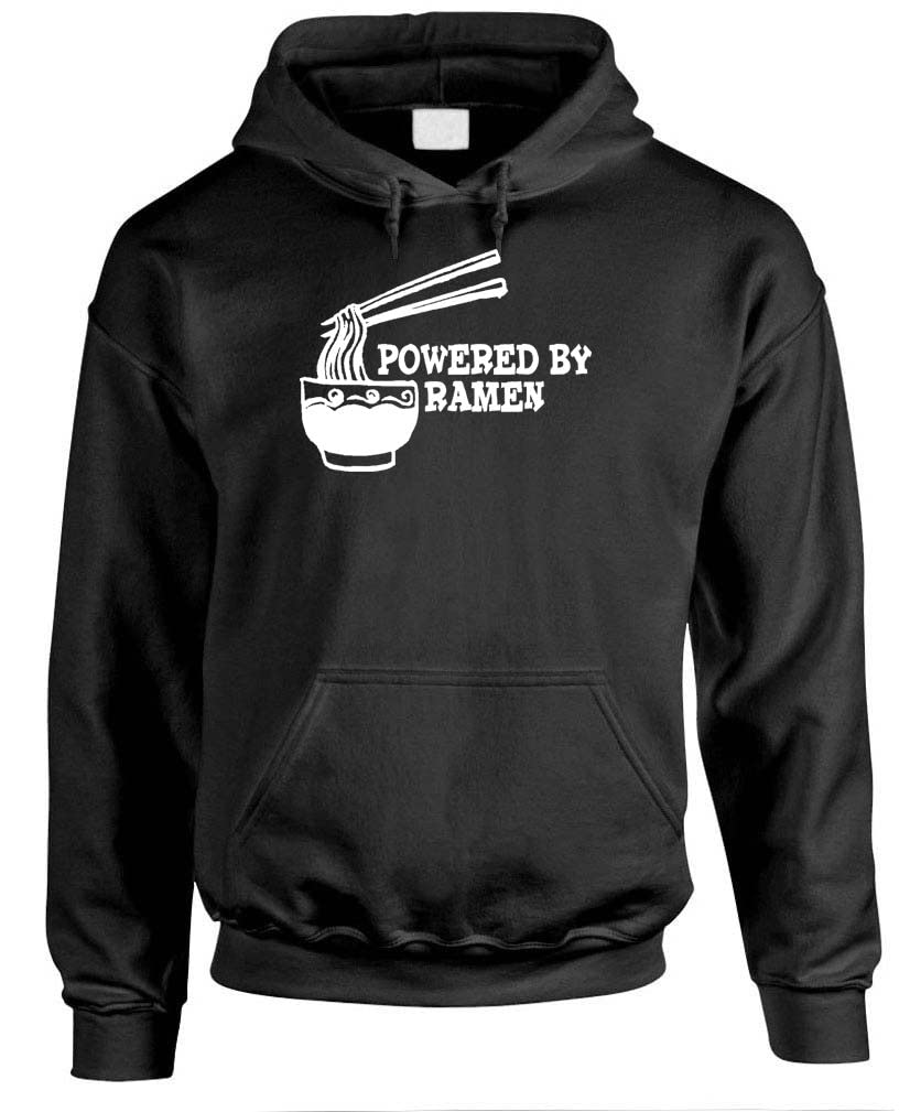 Powered by Ramen — Black Hoodie — front