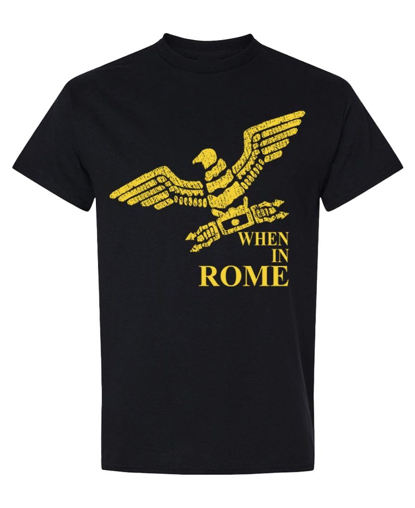 When in Rome Eagle — Black T-Shirt — front