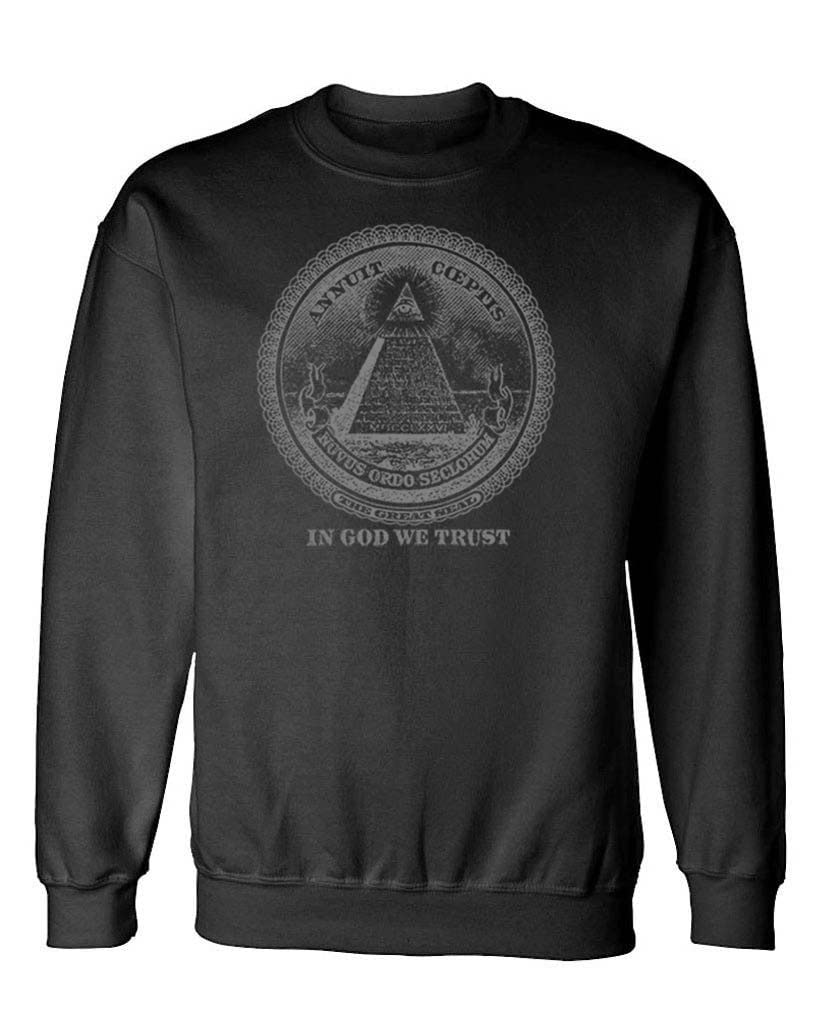 The Great Seal Pyramid Eye — Black Sweatshirt — front