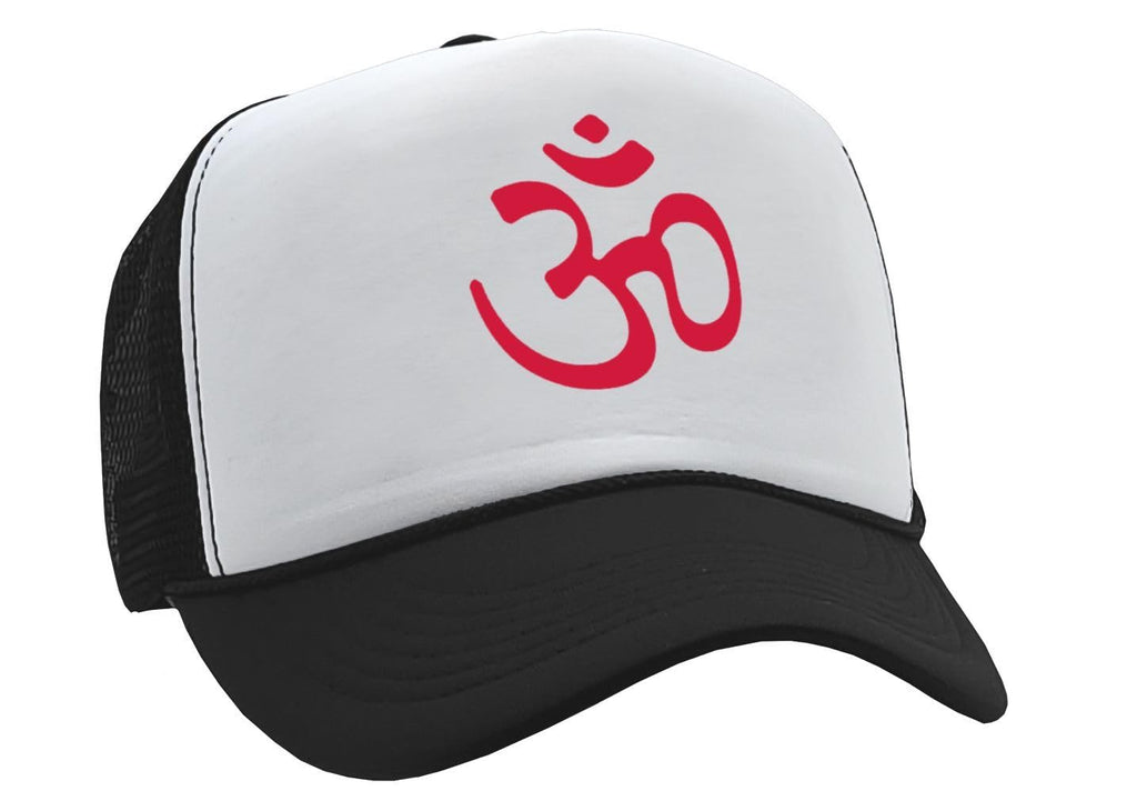 Om Symbol — Black Trucker Hat — front