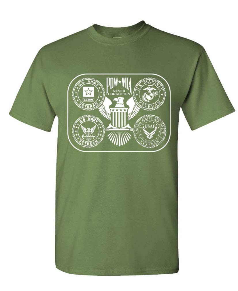 POW MIA You Are Not Forgotten — Military Green T-Shirt — front