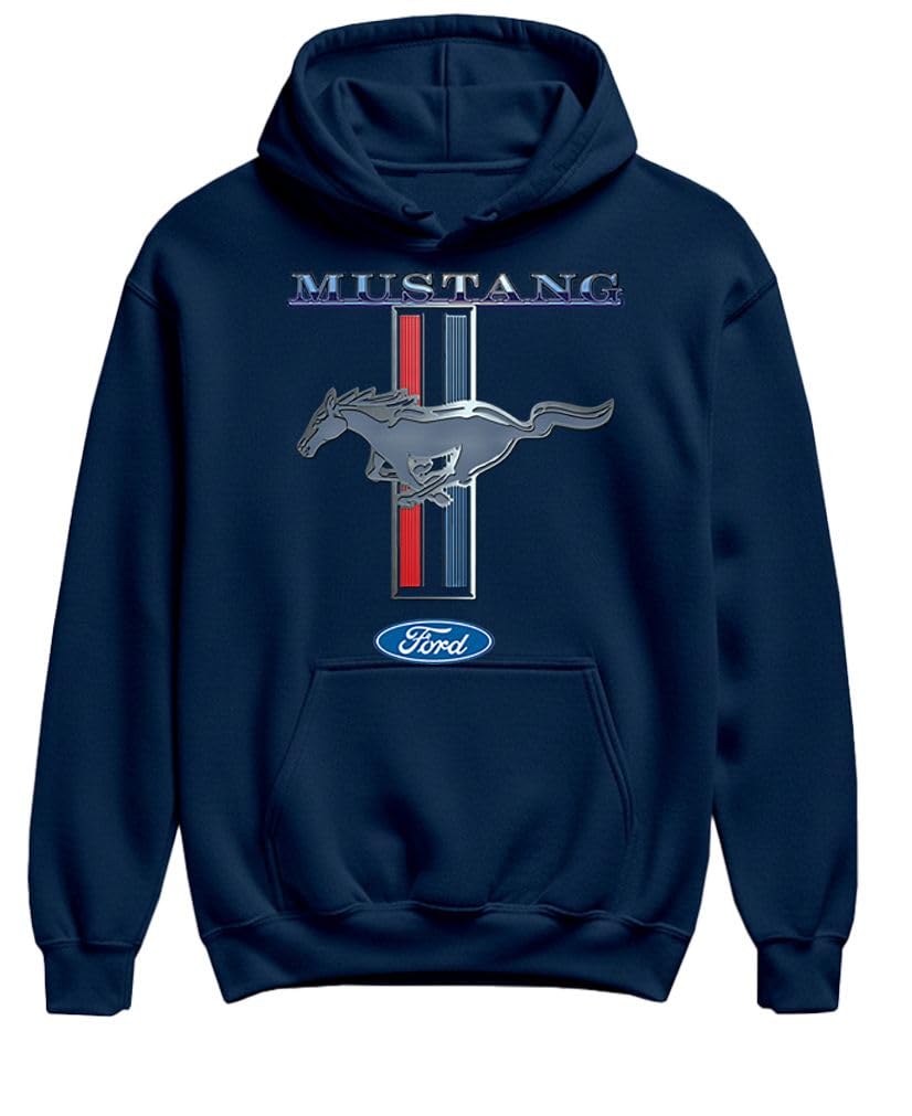 Ford Mustang Pony Stripe — Navy Hoodie — front