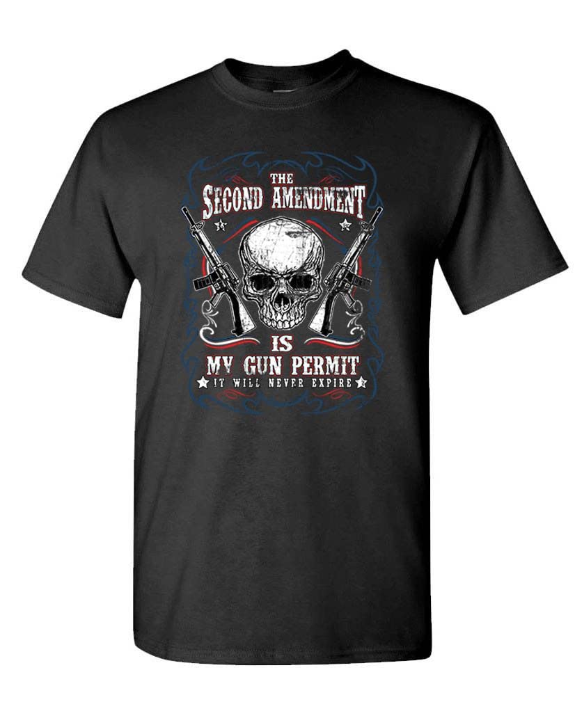 The Second Amendment My Gun Permit — Black T-Shirt — front