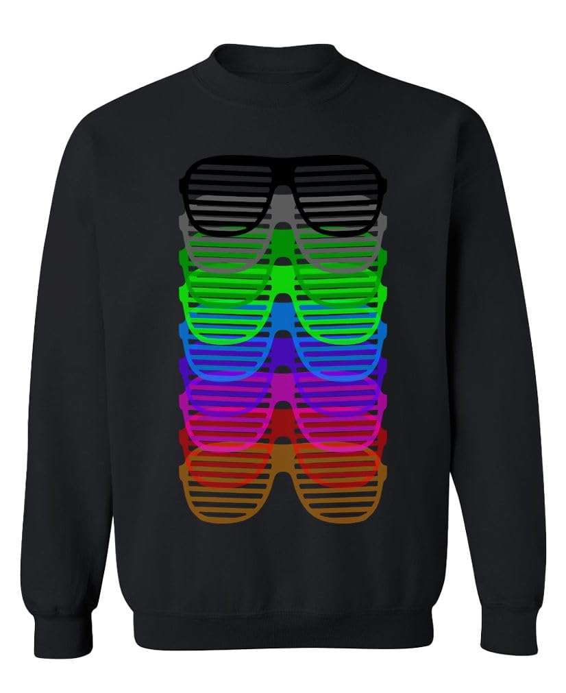 Rainbow Shutter Shades — Black Sweatshirt — front