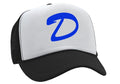 Blue D — Black Trucker Hat — front