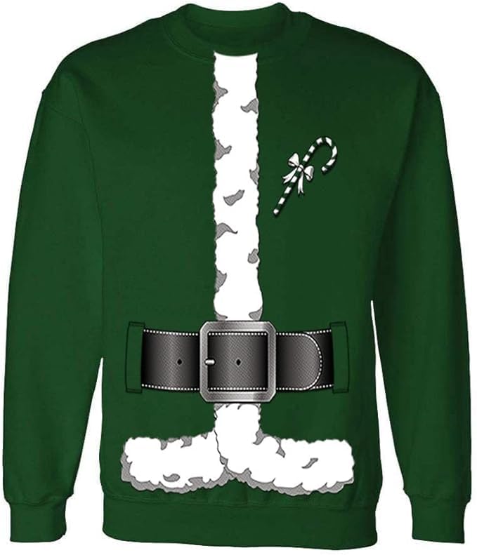 Santa Claus Suit Costume — Forest Green Sweatshirt — front