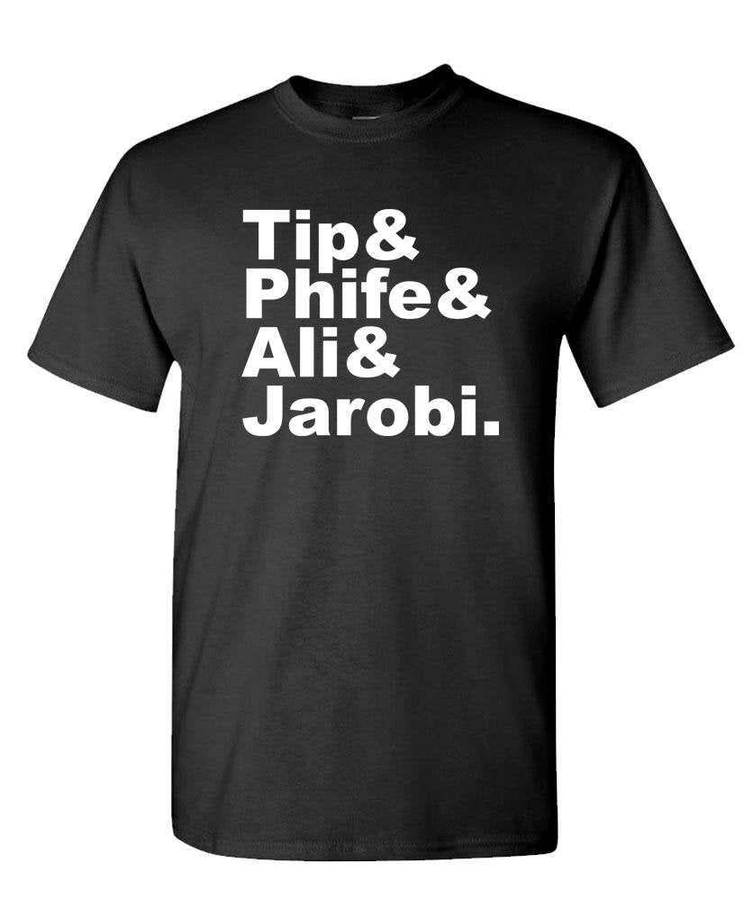 Tip Phife Ali Jarobi Names — Black T-Shirt — front