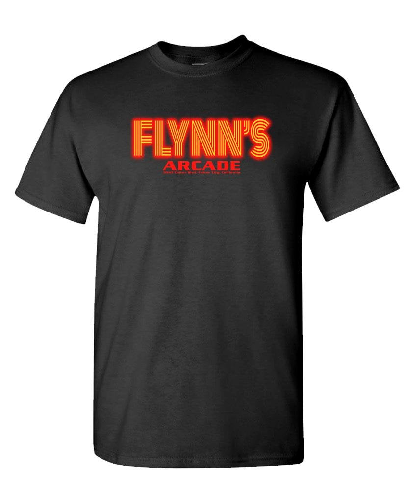 Flynn's Arcade — Black T-Shirt — front