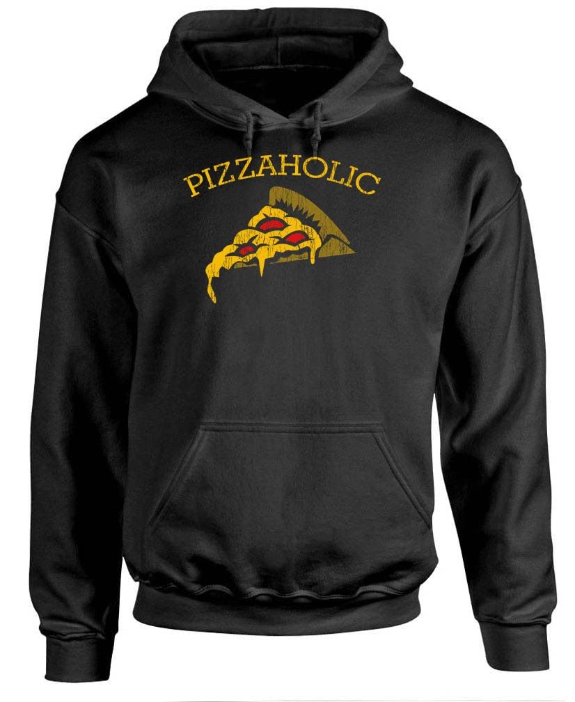 Pizzaholic — Black Hoodie — front