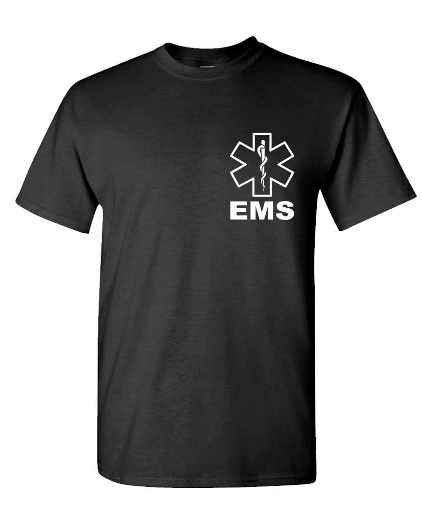 EMS Star of Life — Black T-Shirt — front
