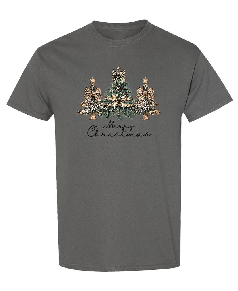 Merry Christmas Trees — Charcoal T-Shirt — rear