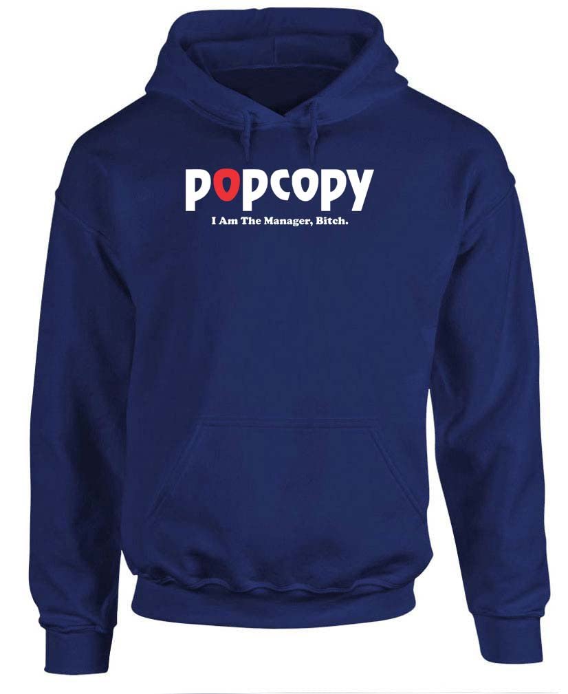Popcopy — Navy Hoodie — front