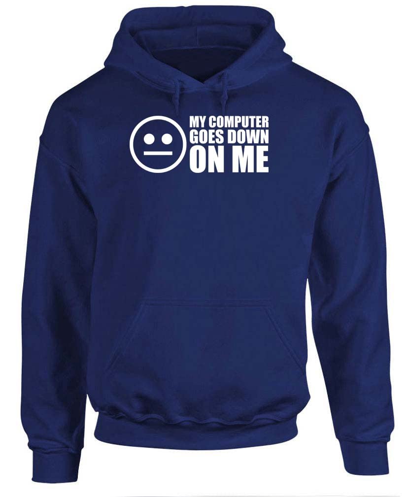 My Computer Goes Down on Me — Navy Hoodie — front