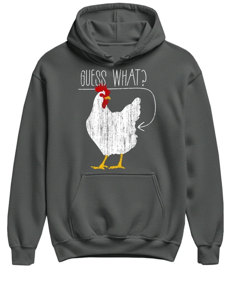 Guess What Chicken Butt — Charcoal Hoodie — front