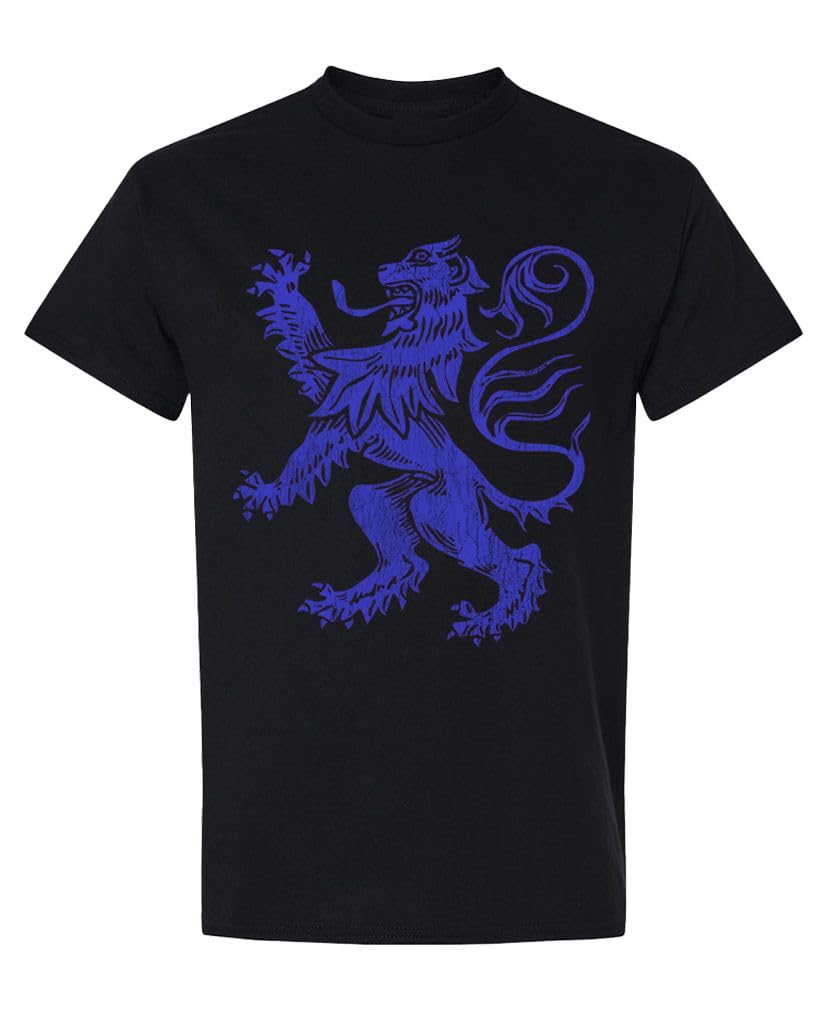 Scottish Lion Rampant — Black T-Shirt — front