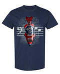 Bass Clef Guitar Skull — Navy T-Shirt — front