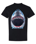 Great White Shark — Black T-Shirt — front