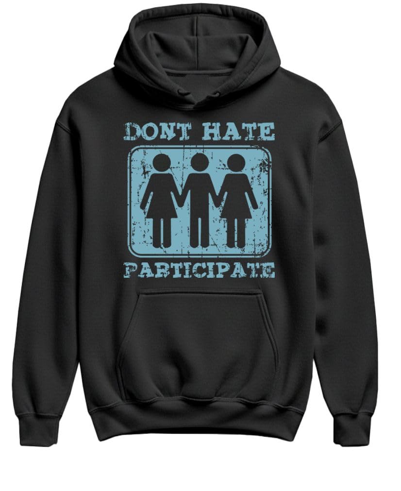 Don't Hate Participate — Black Hoodie — front