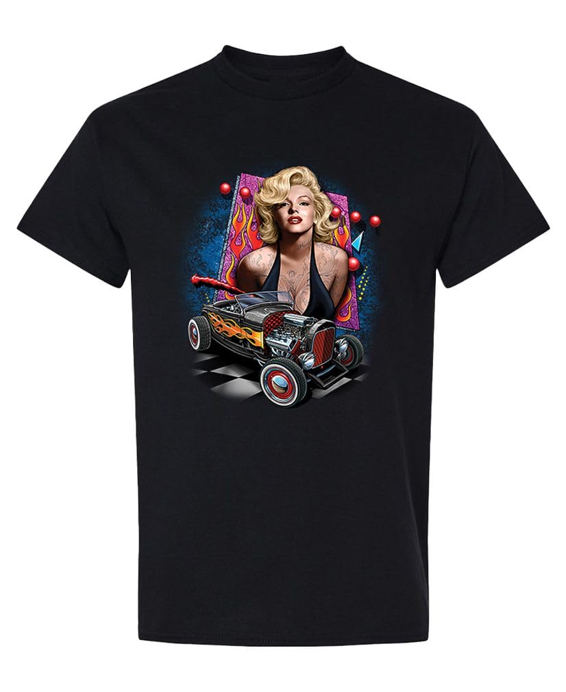 Marilyn Hot Rod — Black T-Shirt — front