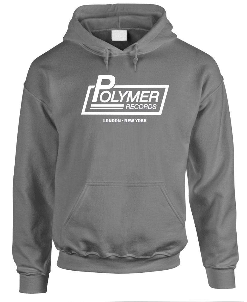 Polymer Records — Charcoal Hoodie — front