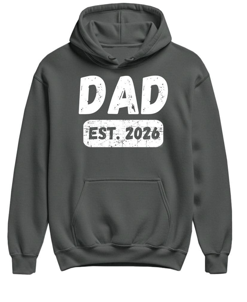 Dad Established 2026 — Charcoal Hoodie — front