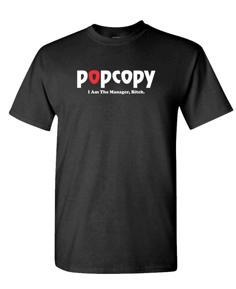 Popcopy — Black T-Shirt — front