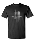 Never Forget Twin Towers — Black T-Shirt — front