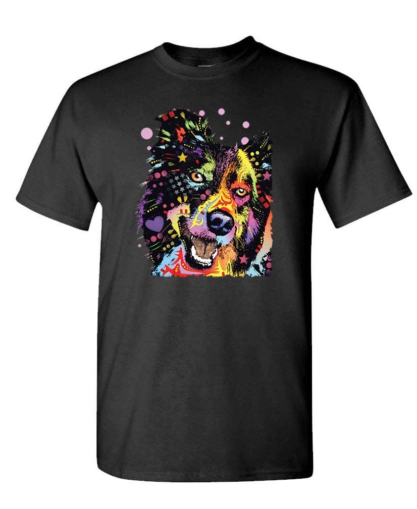 Border Collie — Black T-Shirt — front