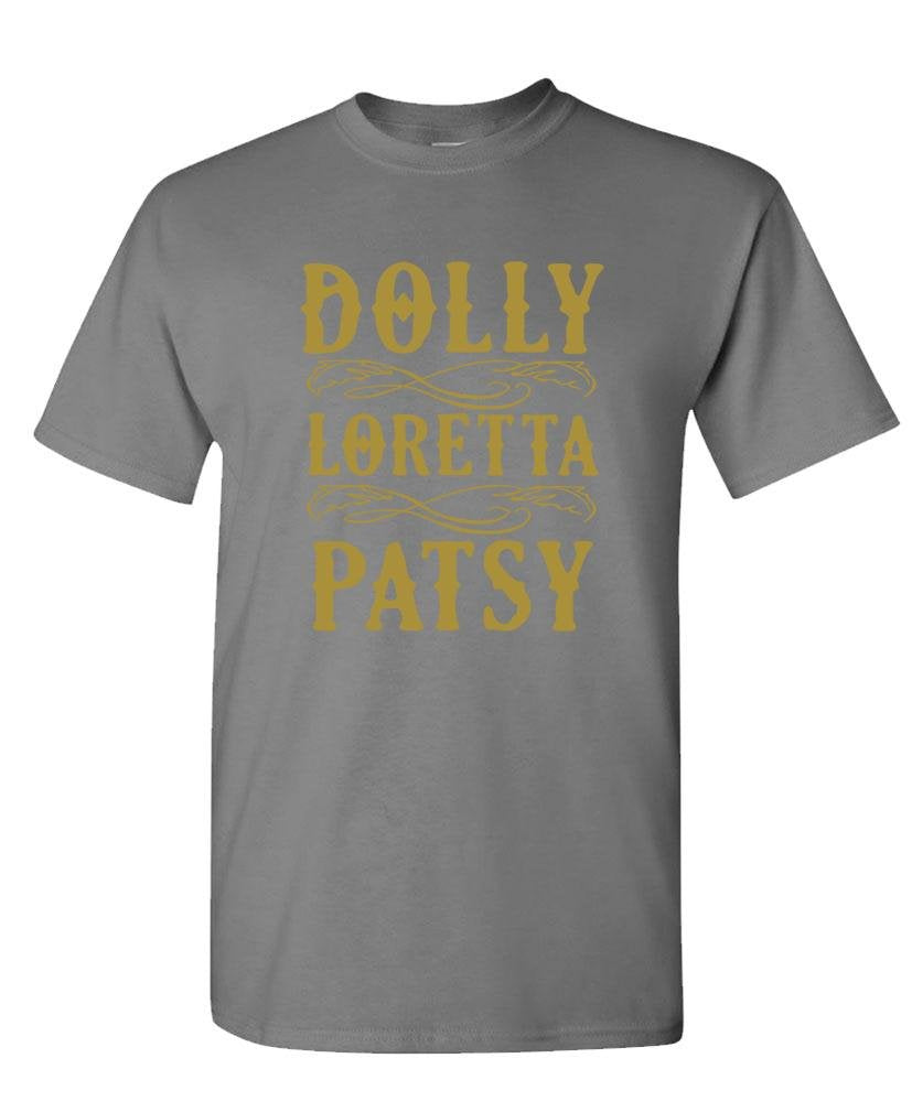 Dolly Loretta Patsy Names — Charcoal T-Shirt — front