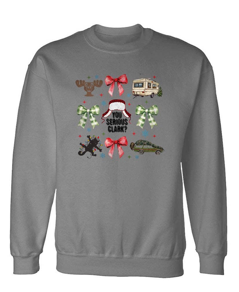 Griswold Christmas You Serious Clark? Funny — Charcoal Sweatshirt — front