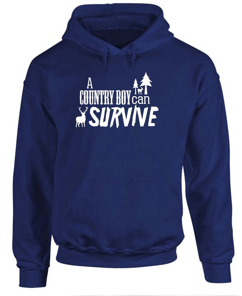 A Country Boy Can Survive — Navy Hoodie — front