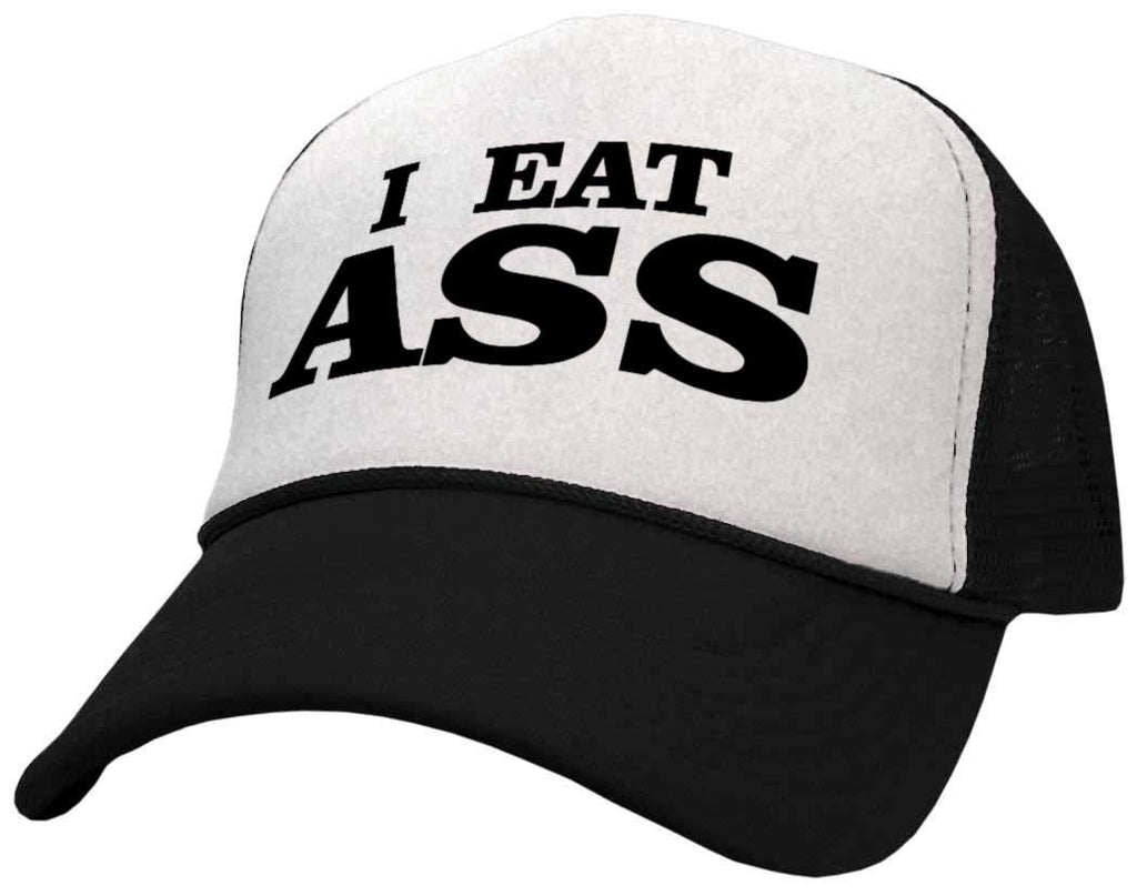 I Eat Ass — Black Trucker Hat — front