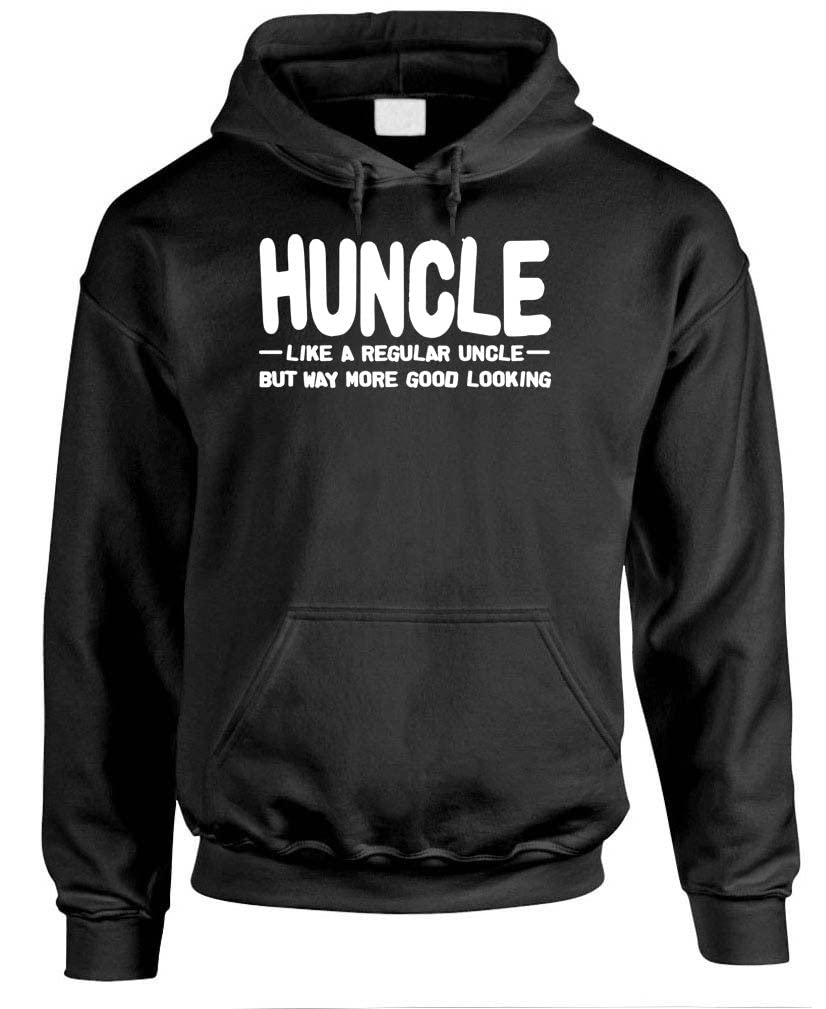 Huncle — Black Hoodie — front