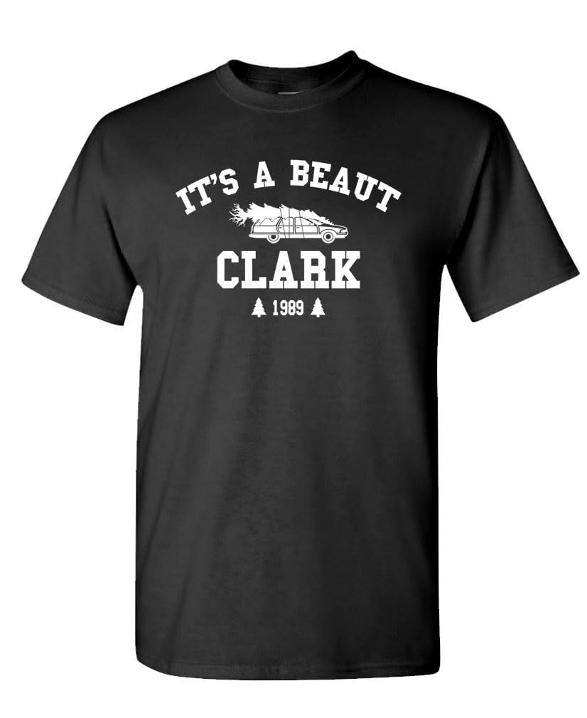 It's a Beaut Clark Funny Christmas Tree — Black T-Shirt — front
