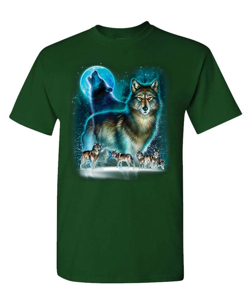 Wolf Moon — Forest Green T-Shirt — front