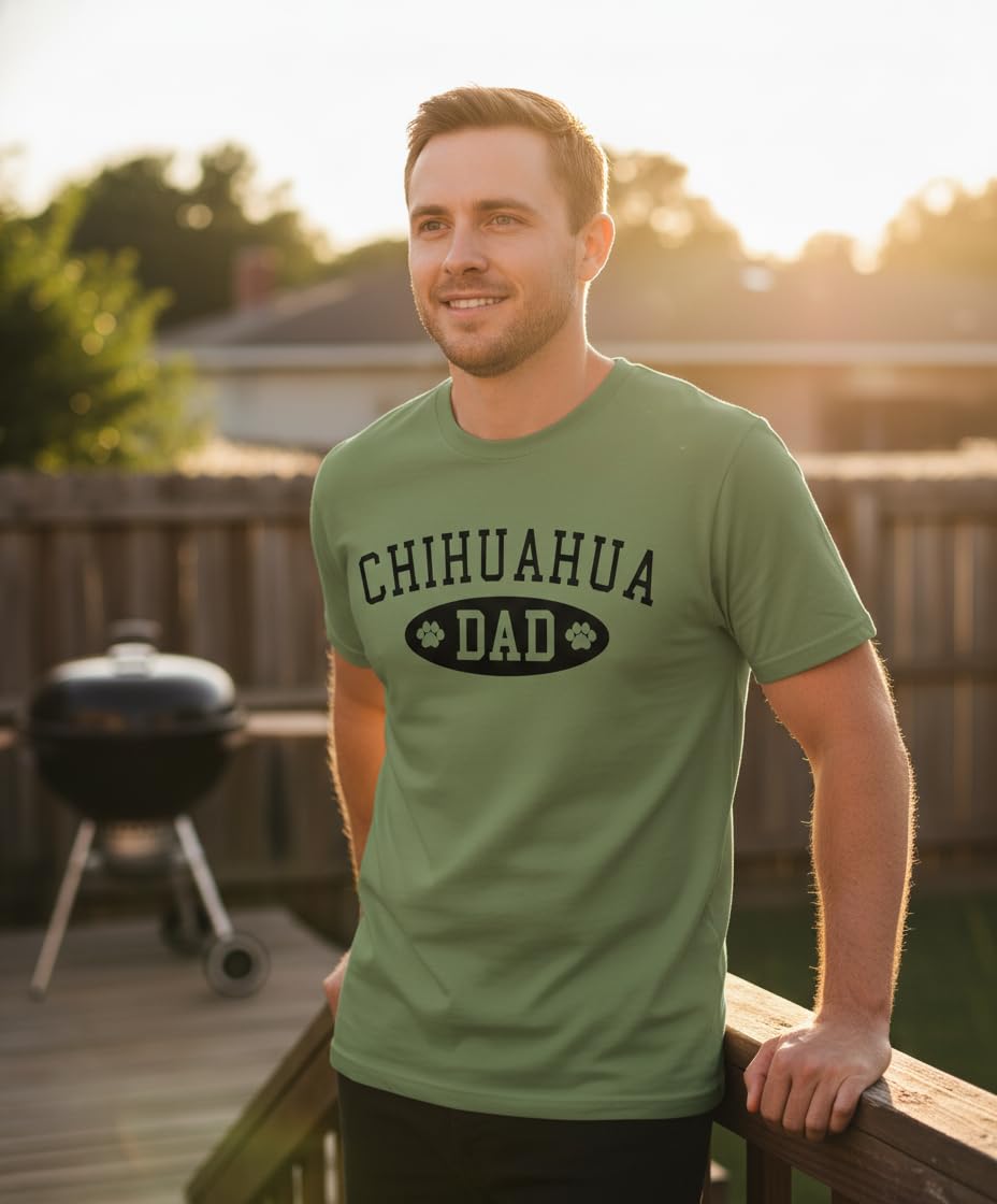 Chihuahua Dad — Military Green T-Shirt — lifestyle 2