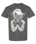Bandana Portrait with Crossed Pistols — Charcoal T-Shirt — front