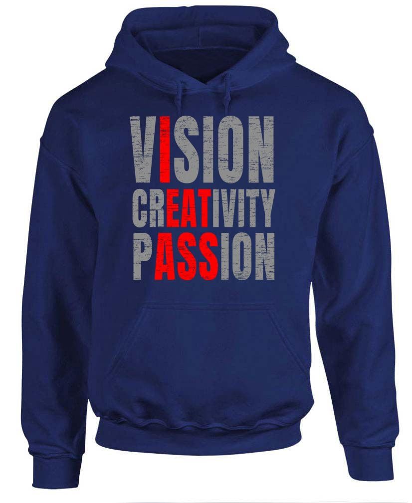 Vision Creativity Passion — Navy Hoodie — front