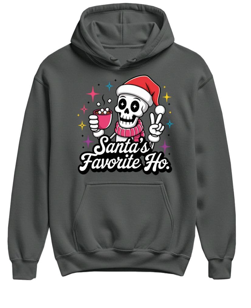 Santa's Favorite Ho — Charcoal Hoodie — front