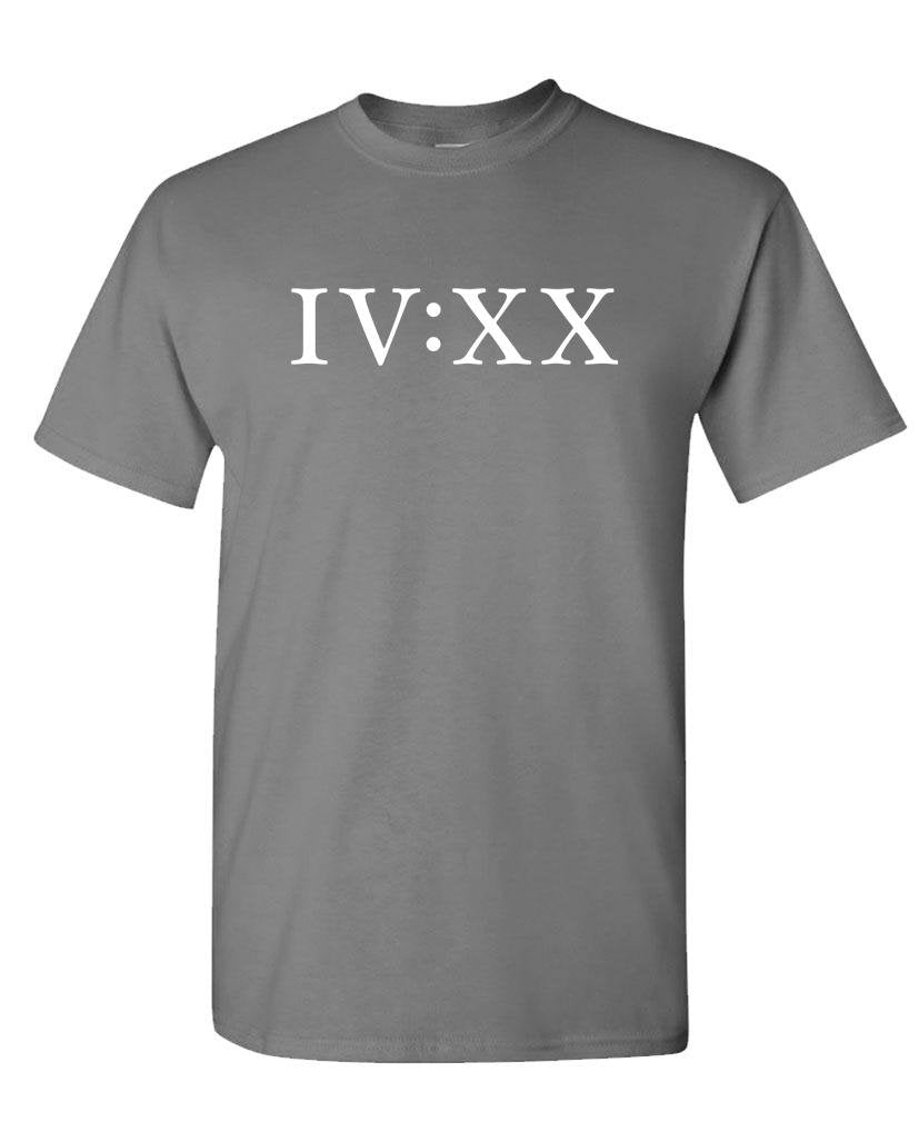 IV XX Roman Numerals — Charcoal T-Shirt — front